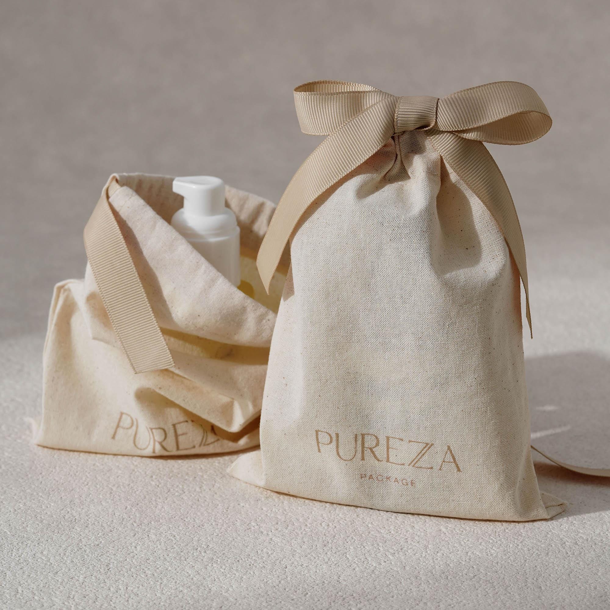 Luxury Skincare Packaging - Sacchetto con Coulisse in Cotone Naturale